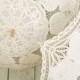 Gorgeous Ivory Lace Parasol Wedding Umbrella and Hand Fan 