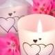 Favor Saver Sammlung Snuggling Heart Themed Kerzen Hochzeitsbevorzugungen