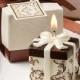 Ivory And Brown Gift Box Collection Candle Favor wedding favors