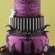 Hand-painted Nightmare Before Christmas Violin Wedding Cake ♥ Tim Burton Tiered Purple Fondant Halloween Wedding Cake
