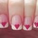 A Heart French Manicure ♥ Best and Easy Valentine's Day Nail Art Designs ♥ Christmas Nail Art Designs 