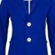 Blue Blazer with White Buttons