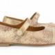 Safir Mary-Jane shoes in gold