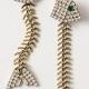 Special Design Swarovski Crystal Fishbone Earrings 
