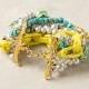 Handmade Turquoise & Yellow Bracelet with Pearls 