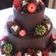 Chocolate Wedding Cake with Fruits ♥ Gourmet Chocolate-Dipped Strawberries Wedding Cake 