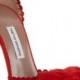 Velvety red wedding shoes