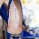 Bride or Bridesmaids Wedding Shoes ♥ Blue Manolo Blahnik Satin Evening Pumps 