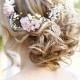 Wavy Curly Updo Wedding Hairstyle With Flower Crown