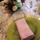 pink, green, table setting, place setting, glassware