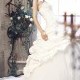 Robe de mariage en Satin organza et satin romantique jupe de bal décolleté en cœur sans bretelles taille naturel à volant 