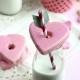 Valentine's Day Cookies ♥ Milk and Pink Homemade Heart Cookies for Wedding Shower / Bridal Shower / Bachelorette Party 