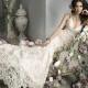 Ivory Deep V-Neckline Vintage Lace Wedding Dress ♥ Professional Romantic Bride Photography 