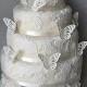 Butterfly Lace White Wedding Cake 