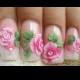 Floral Nail Designs , pink roses