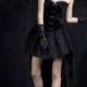Black Strapless Gothic Corset High-Low Dress