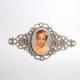 Memorial Photo Brooch Antiqued Bronze Filigree - FREE SHIPPING