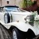Classy white vintage decorated car