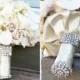 Wedding bouquet decorated with shimmering rhinestones