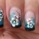 Nail art: Double colored french tip with flower