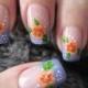 Nail art: French manicure with flower