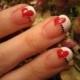 Red Heart French Tip Nail Art Tutorial