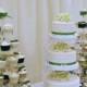 Ivory & citrus green wedding cake
