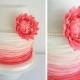 Coral Ombre Wedding cake