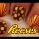 Reese's Candy Inspired Nail Art