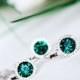 Emerald clear crystal rhinestone bridal bridesmaids Jewelry set