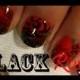 Simple Black Roses *Halloween Nail Art*