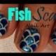 Blue Fish Scales Nail Art