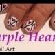 Simple Purple Hearts Nail Art