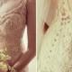 Ivory wedding dress with floral designs