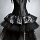 Black Fashion Gothic Corset Burlesque High-Low Prom Party Dress
