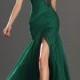 Emerald Strapless Beaded Criss-cross Long Prom Dress