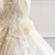 Gorgeous Ivory French Lace Wedding Dress with Unique Ruffle Back 