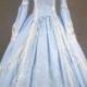 Elegant Blue Lace Victorian Dress