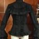 Black Long Sleeves Gothic Victorian Blouse for Women
