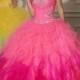 Multi-color Beaded Graduated Ruffled Quinceanera Dress