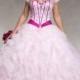 Light Pink Petal Tulle Beaded Corset Quinceanera Dress