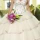 Champagne Beaded Satin and Tulle Quinceanera Dress