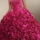 Sophisticated Rose Satin Pick-up Quinceanera Gown