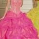 Pink Beaded Organza Sweetheart Quinceanera Dress