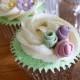Birds, Buttons and Flowers Wedding Cupcakes