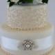Wedding Cake with filigree, pearls and pastel gold