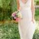 Sleeveless V-neck Simple Summer Wedding Dress