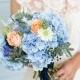 New England-style Navy & Peach Wedding Bouquets 