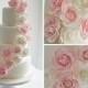 Pink Rose Cascade Wedding Cake