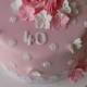 Розовый 40-летия торт